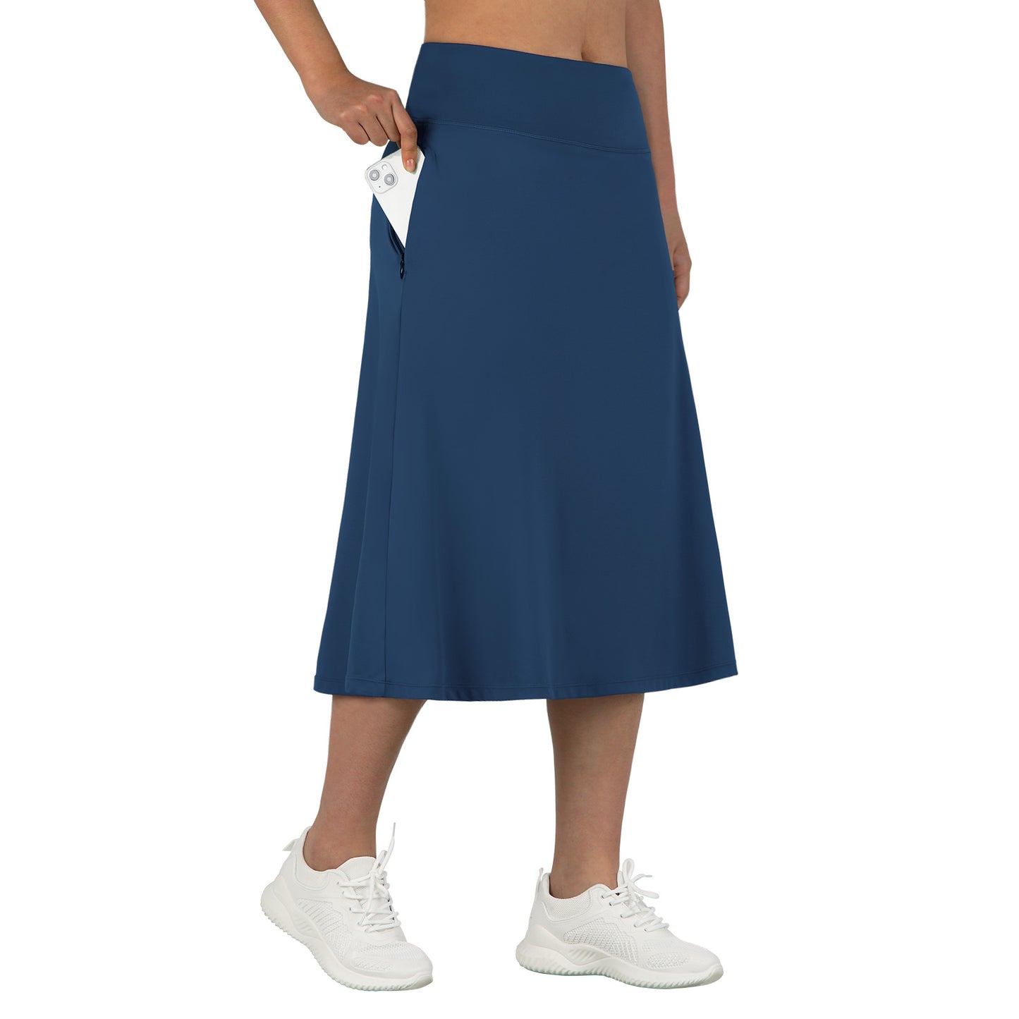 ANIVIVO  Ladies Midi 28" Length Skorts Skirts with Pockets Modest Skirts Long Athletic Skorts Travel Causal Hiking