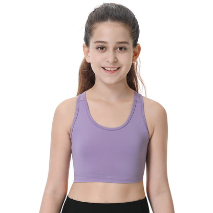 ANIVIVO Girls Sports Bras Stretchy Racerback Training Bra for Teen Athletic Crop Top Scoop Neck Comfort