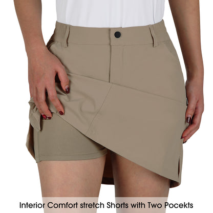 ANIVIVO Women's Golf Skorts Skirts 18" Outdoor Hiking Casual Skorts with Zip Pockets Quick Dry Lightweight Skirts