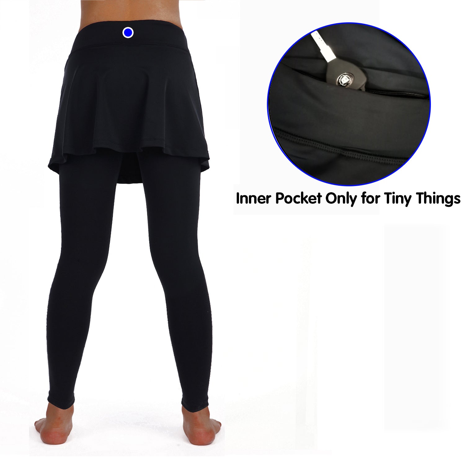 anivivo ANIVIVO Women Long Knee Length Skirt With Full Leggings,Skirted  Leggings with High Waisted Zipper Pockets(Grey-Full Length,XL)