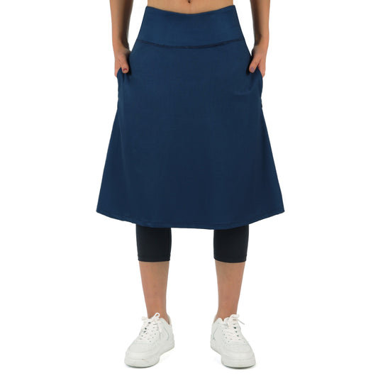 ANIVIVO Skirted Leggings for Women, Athletic Tennis Skirt with Leggings  Pockets Tennis Clothing(AllBlack Large)